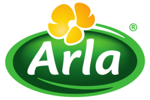 Arlas gröna logotyp med en gul blomma ovantill